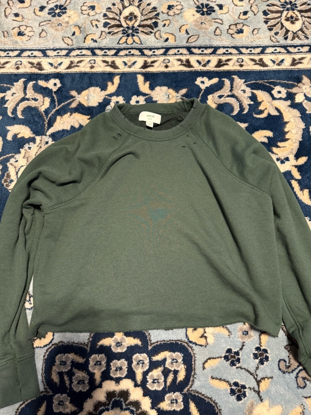 aerie Olive Green Crewneck Sweatshirt